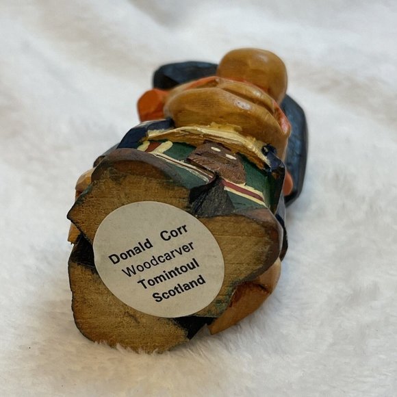 RARE Vintage Donald Corr Carved Scottish Figure Painted Primitive Folk Art 3.5” - Picture 7 of 8